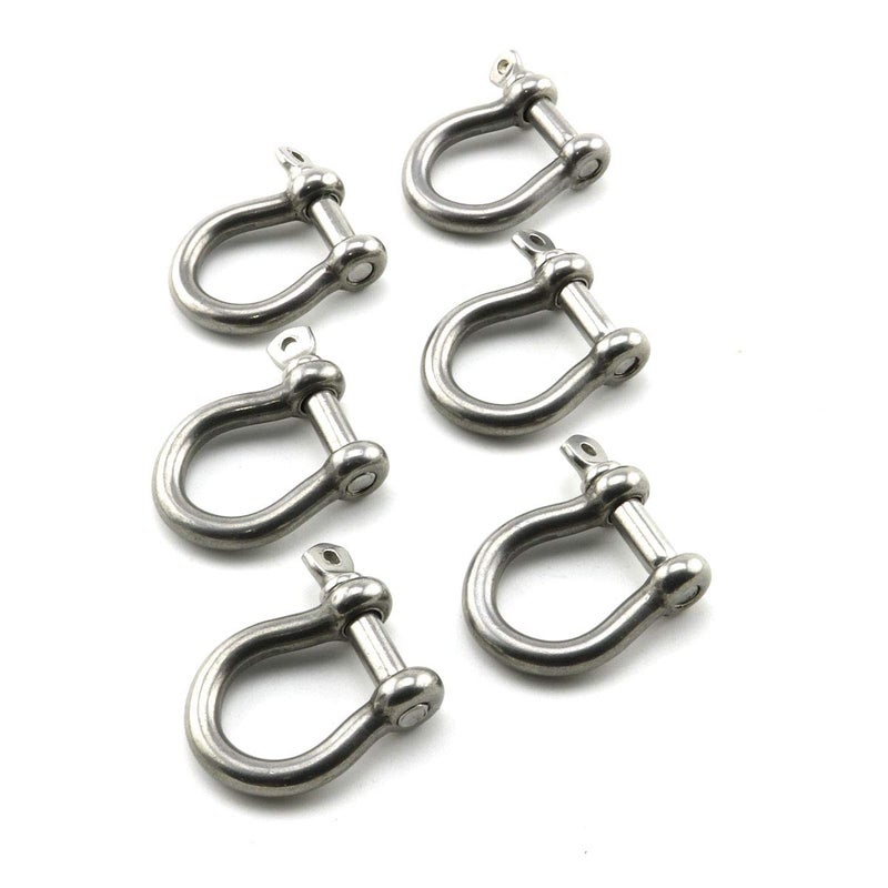 heyous 6pcs 1/5 Inch 5mm Screw Pin Anchor Shackle Stainless Steel Heavy Duty Bow Shape Load Clamp for Chains Wirerope Lifting Paracord Outdoor Camping Survival Rope Bracelets - Image 1